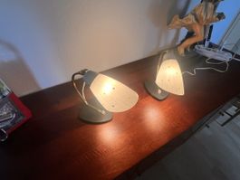 Paar Vintage Tütenlampen 50er Jahre Mid-Century Tischlampen