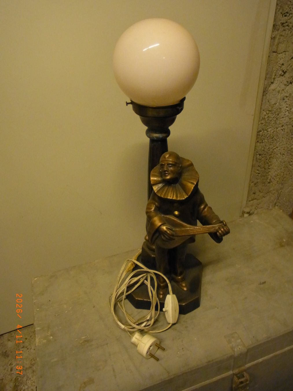 Lampen: Dekorative Lampe, Harlekin mit Mandoline, Vintage! – Gebraucht aus Uezwil von Fauchi51