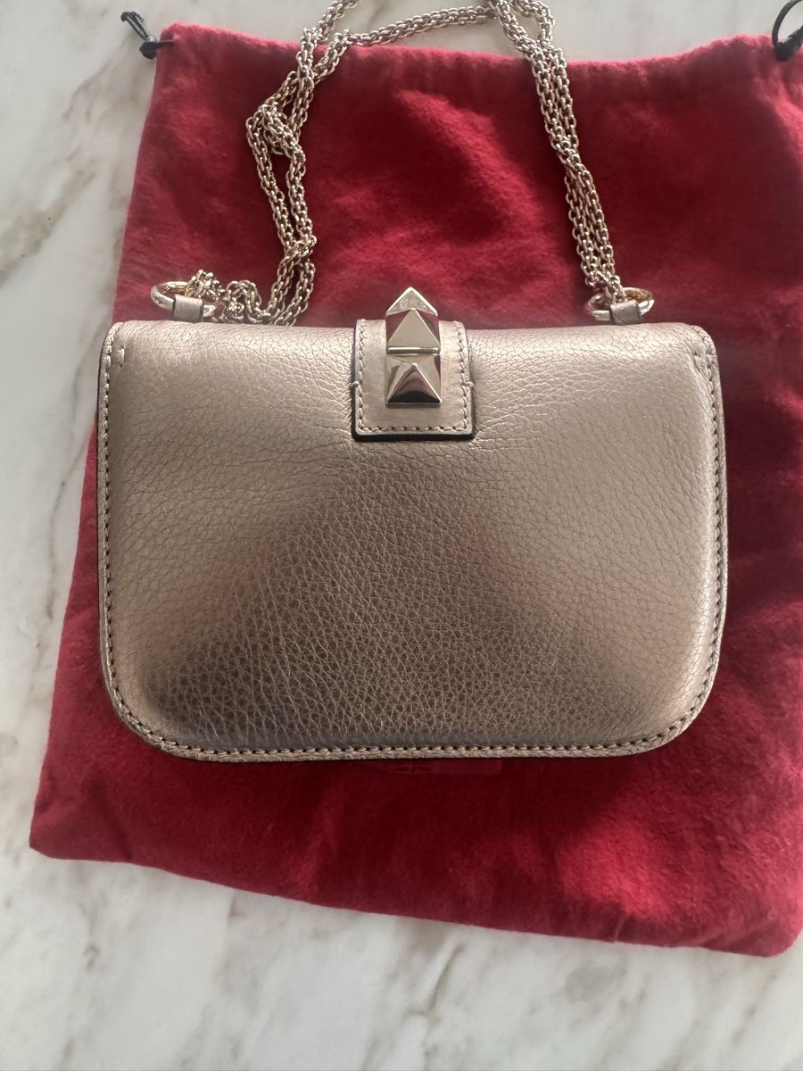 Valentino Borse da donna: VALENTINO Small Glam Lock Bag Leather Gold – Nuovo (secondo la descrizione) da Zürich venduto da SAM16 2