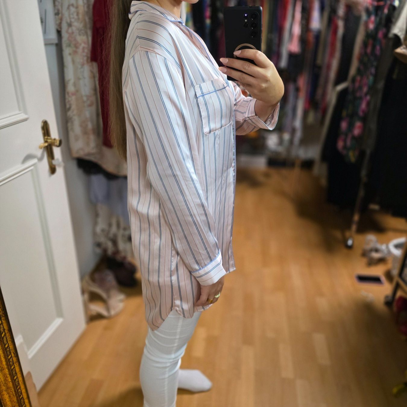 Blusen: Sommer Bluse Hemd Oversized Rosa Gestreift, Gr. 38/M – Gebraucht aus Wald ZH von CapLux 2