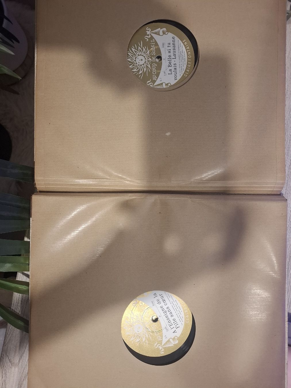 Tourne-disques: Grammophon mit großem Trichter + Schellackplatten – D'occasion à Gerzensee par inf_7662 1
