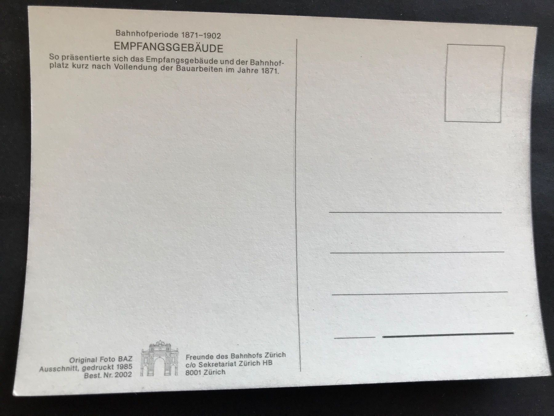 Cartoline postali: Bahnhofperiode 1871-1902 Empfangsgebäude – Nuovo (secondo la descrizione) da Feldmeilen venduto da Allerlei3112 1