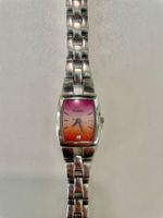 Fossil Armbanduhr aus Chromstahl – silber/ orangenpink