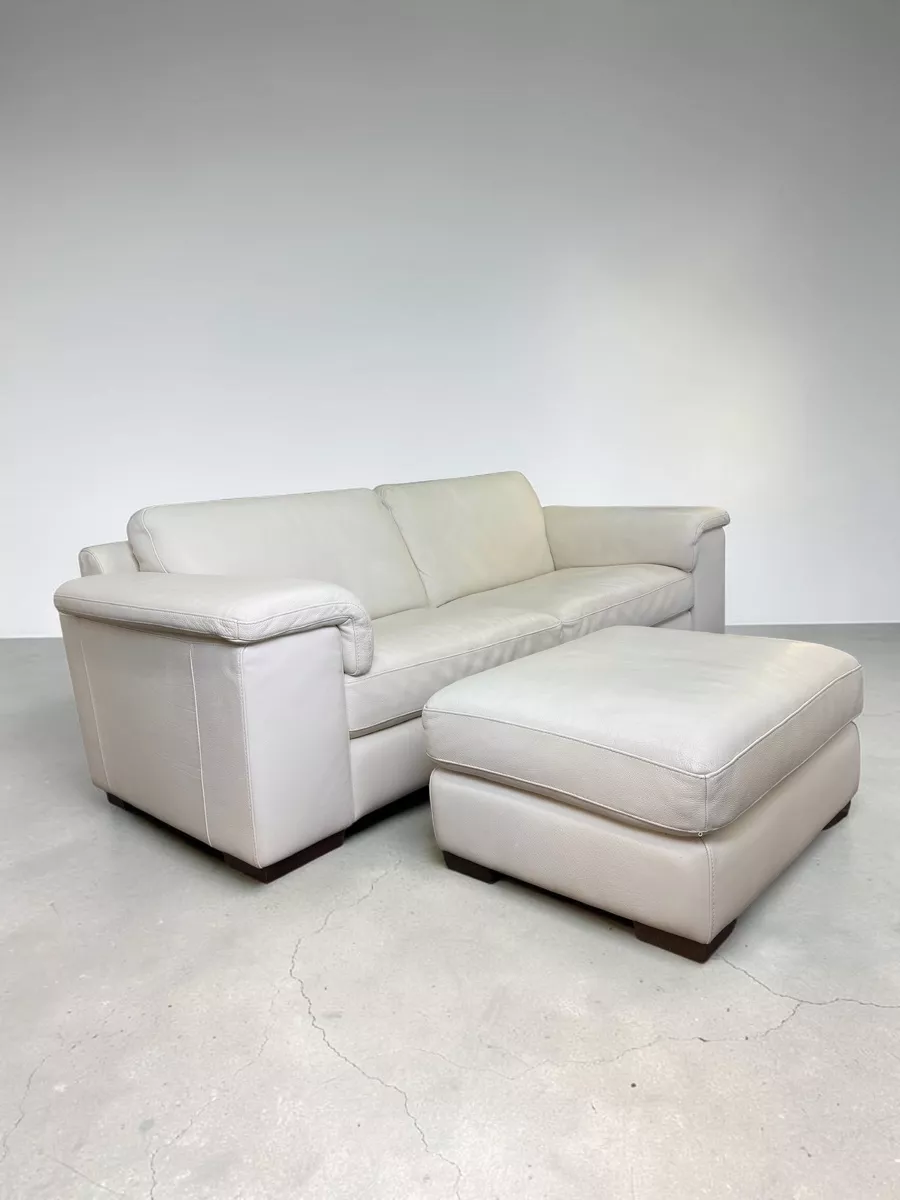 Natuzzi Divani: Natuzzi Brivido Sofagarnitur, echtes Nappaleder, Creme – Usato da Bachenbülach venduto da Sofalab.swiss 1