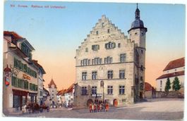 SURSEE Rathaus mit Unterstadt - Pferde-Fuhrwerk