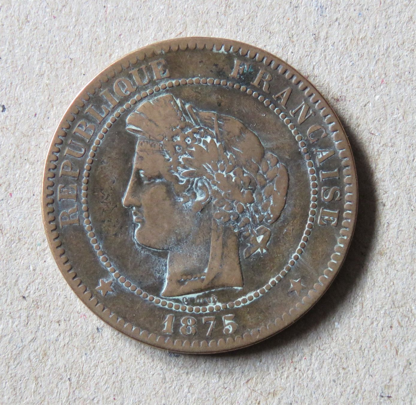 Tutti le monete: 10 Centimes 1875, Frankreich – Usato da Kreuzlingen venduto da Koi4 1