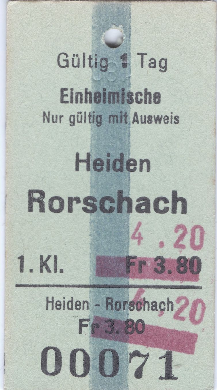 Billets: Billette Heiden - Rorschach Einheimische – D'occasion à Langenthal par Sammlungs_aus
