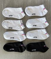 8 Paar Sneaker-Socken Baumwolle – weiss & schwarz – Gr 39-41