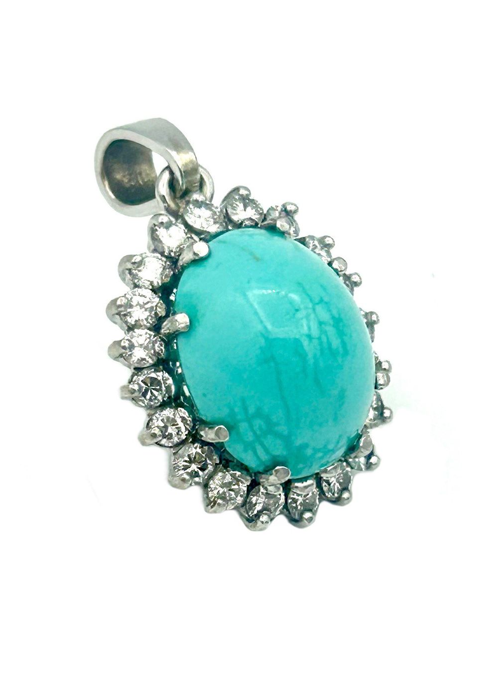 Ciondoli: Pendentif Or Blanc 18K  Turquoise et Diamants – Usato da Renens VD venduto da rom_v9jv 1