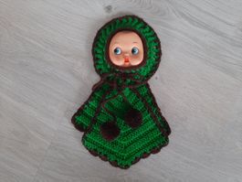 Original 70er Jahre gehäkelte Topflappen Puppe vintage Deko
