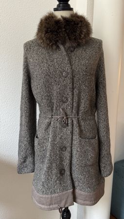 Fabiana Filippi manteau laine et fourrure marmotte taille L
