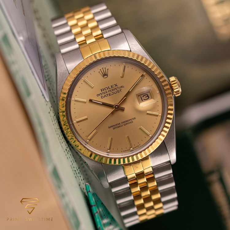 Rolex Orologi: Rolex Datejust 36 Champagne Dial / 16013 / 1987/ Full Set – Usato da Luzern venduto da PrimeSwissTime