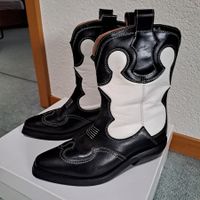 Coole Cowboy Stiefel, schwarz-weiss, Grösse 39, Top!