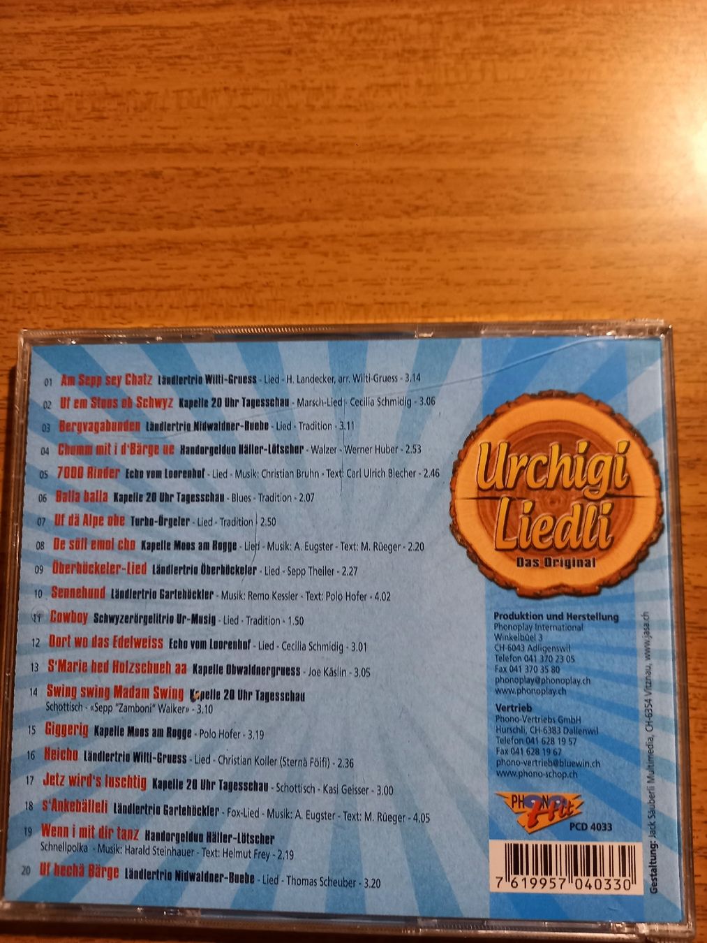 CD: Urchigi Liedli CD, Das Original 20 Titel, gebraucht – Usato da Galgenen venduto da Allerlei8854 1