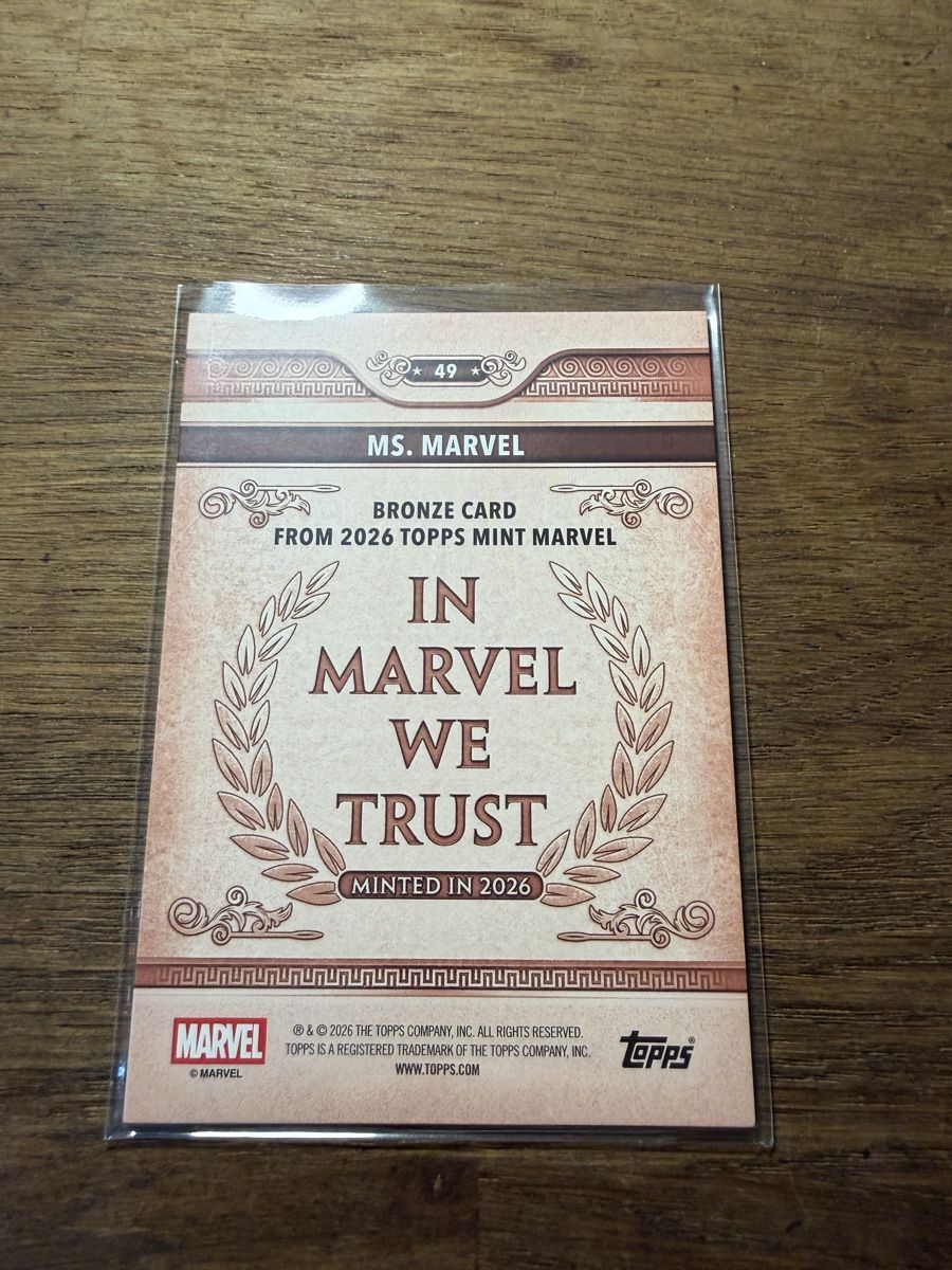 Topps Carte collezionabili: 2026 Topps Marvel Mint Ms Marvel Bronze Card – Nuovo (secondo la descrizione) da Goldach venduto da pipinio 1