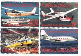 Briefmarken "Flugzeuge, Hubschrauber" Turks- und Caicosinsel
