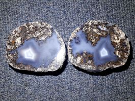 Achat Blau Paar 10cm Geoden
