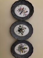 3er Set Vintage Wandteller Zinn mit Vogelmotiven, Top!