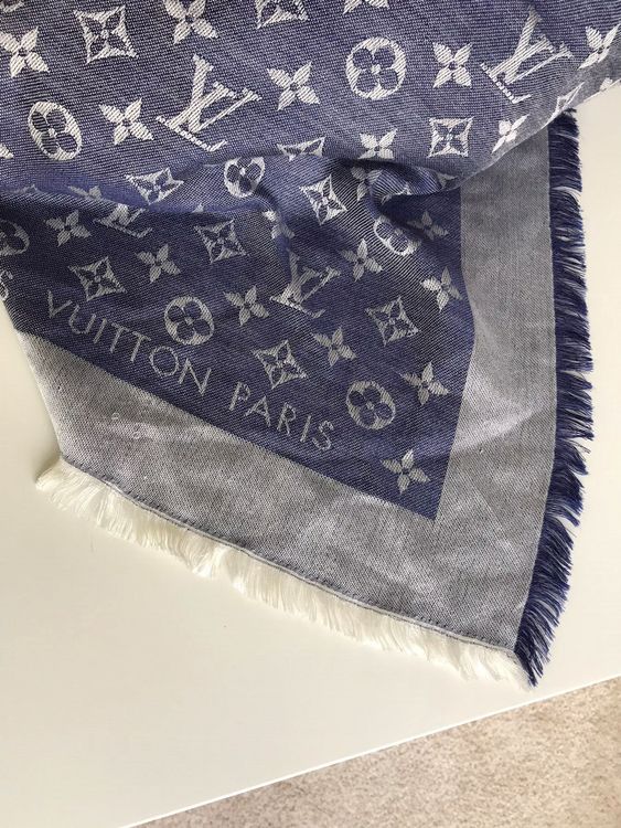 Neuer originaler Louis Vuitton Schal Indigo Blau Denim