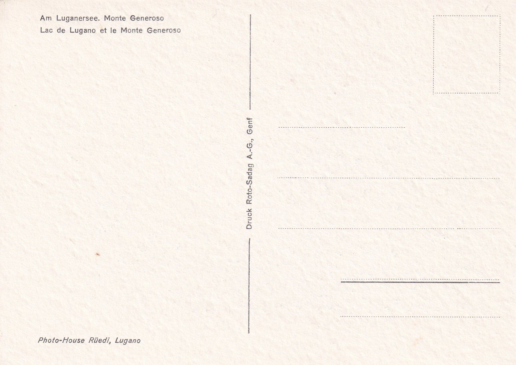 Cartoline postali: Am Luganersee, Monte Generoso /aw – Usato da Hombrechtikon venduto da Rudolf07 1