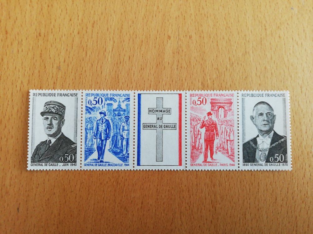 Frankreich Briefmarken 1971 Charles De Gaulles – 1772-1775 Fünferstreifen Postfrisch MNH – Sammlerstück