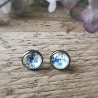 Ohrstecker Blümchen blau