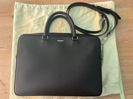 Burberry Aktentasche aus genarbtem Leder schwarz NEU