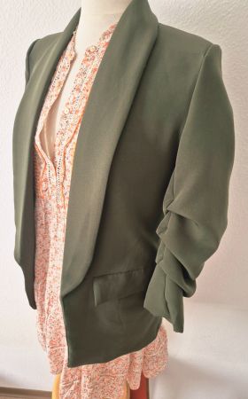 BLAZER JACKE ITALY S 36 OLIV , TOP ZU BLUSE KLEID VON PEPE