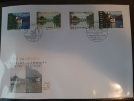 China/Schweiz Ersttagsbrief 1998 mit Chillon-Motiv!