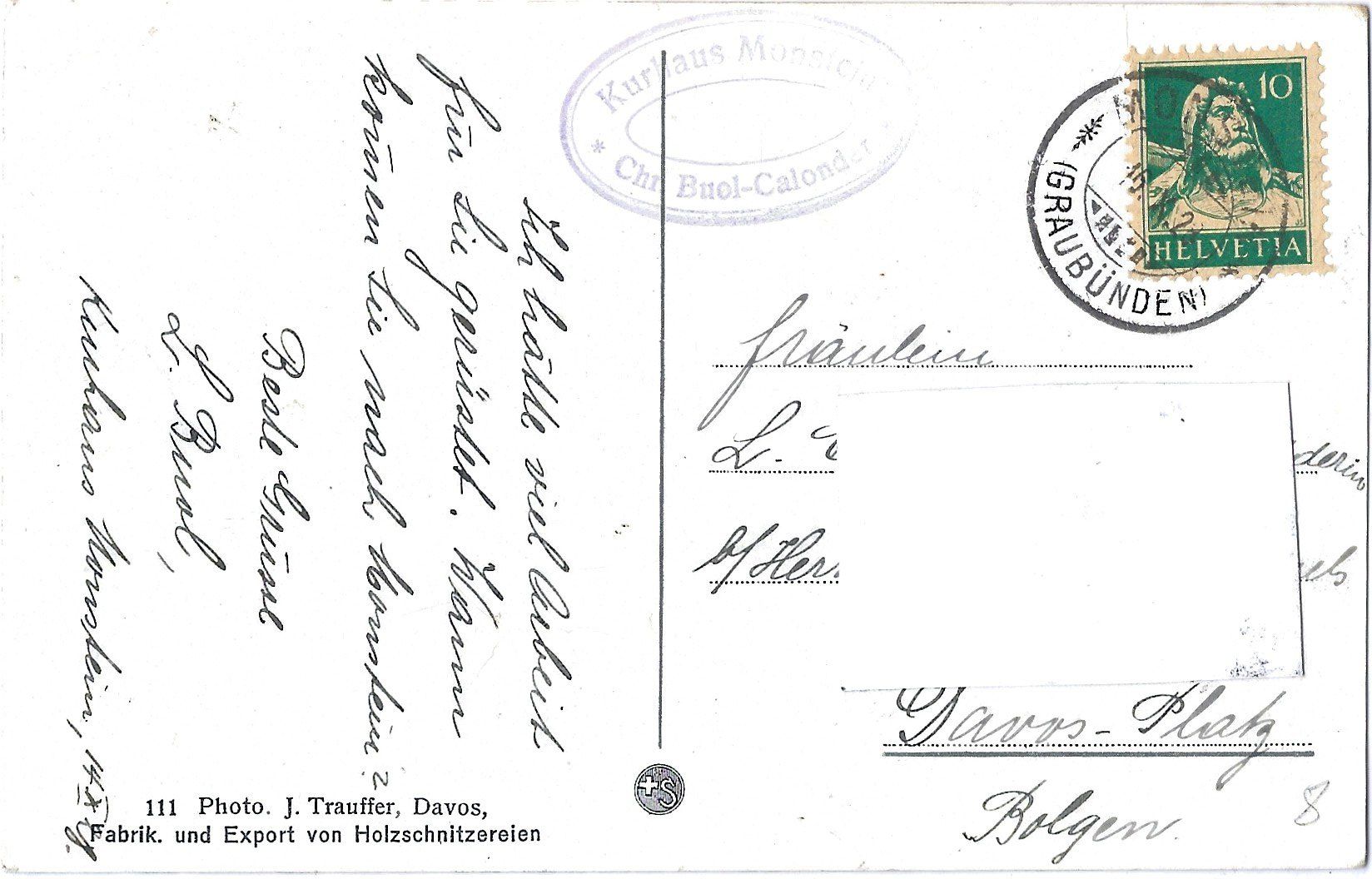 Cartes postales: Monstein,  Davos – D'occasion à Bütschwil par Jackson1A 1