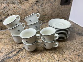 Nespresso Espressotassen mit Untertassen weiss 19-teilig