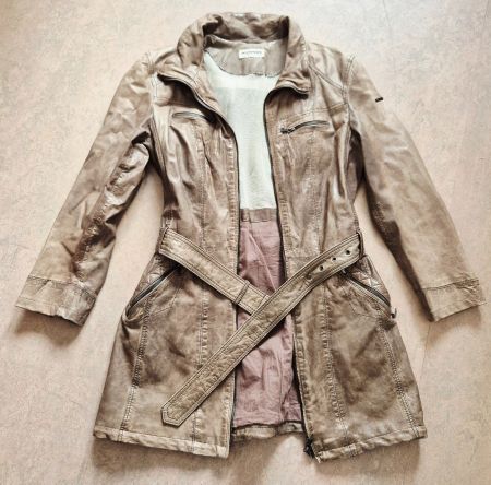 JACKE MANTEL TRENCHCOAT LEDERJACKE S 36 MILESTONE LEDER TOP