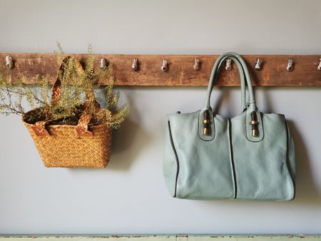 Cate Gray Damen Handtasche, Leder, hellblau, sehr guter Zust