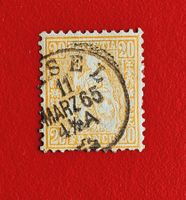 SITZENDE HELVETIA 32 SEHR SAUBER VOLLSTEMPEL BASEL 1865