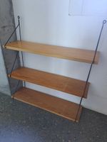 Stringregal 60er Jahre Vintage, 3 Tablare, Eschenholzfurnier