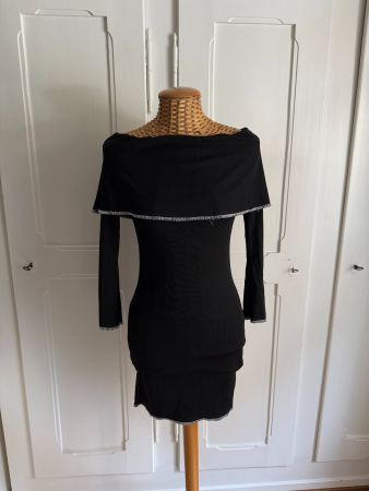 JOOCY BABI - Carmen Kleid schwarz gerippt 34