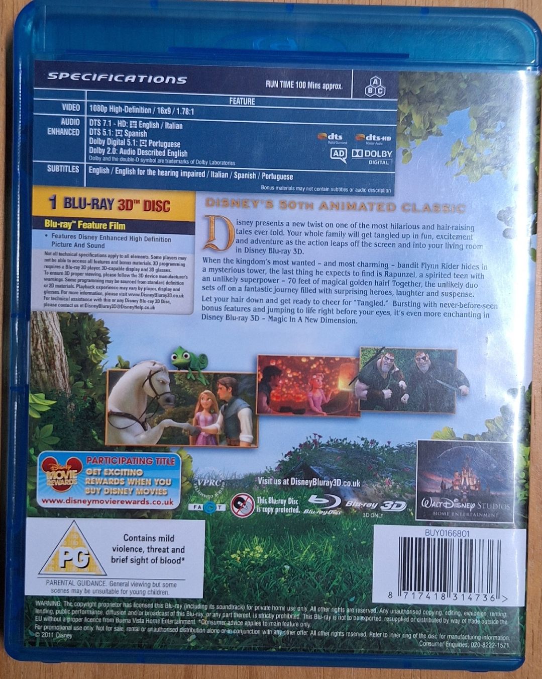 Tous les DVDs: Tangled - Rapunzel 3D Blu-ray - English – D'occasion à Schmitten FR par Sidewinder 1
