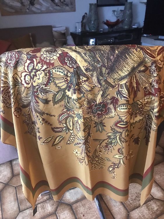 Foulard Carré Imprimé 100% Pure Soie 53x53cm – -SILKSILKY