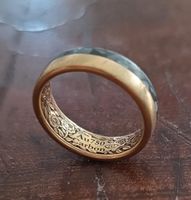 Ring Rotgold Au750 (18k) 7gramm, mit Carbon, Grösse 58.5