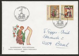 1988   Brief Bundesfeier, 1. August,  BASEL
