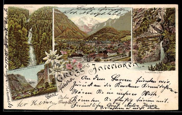 Ansichtskarten: Litho Interlaken, Teilansicht, Grissbach – Gebraucht aus Berlin von bartko-reher