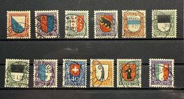 PJ Lot 12 Stück perfekte Stempel  SBK 163.-