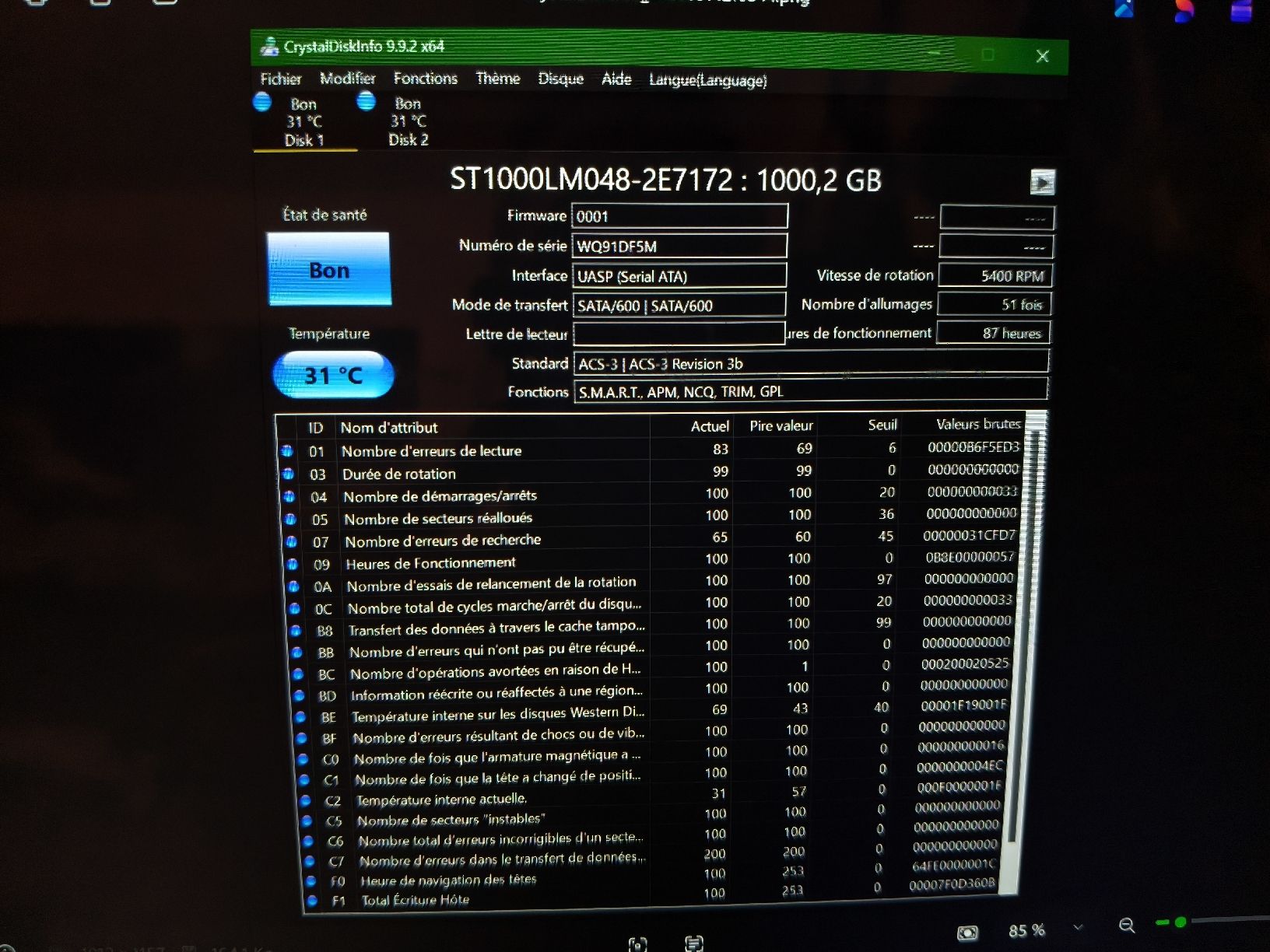 Seagate Dischi rigidi: Disque dur seagate barracuda 2.5 1To – Usato da Chernex venduto da Lama1822 2