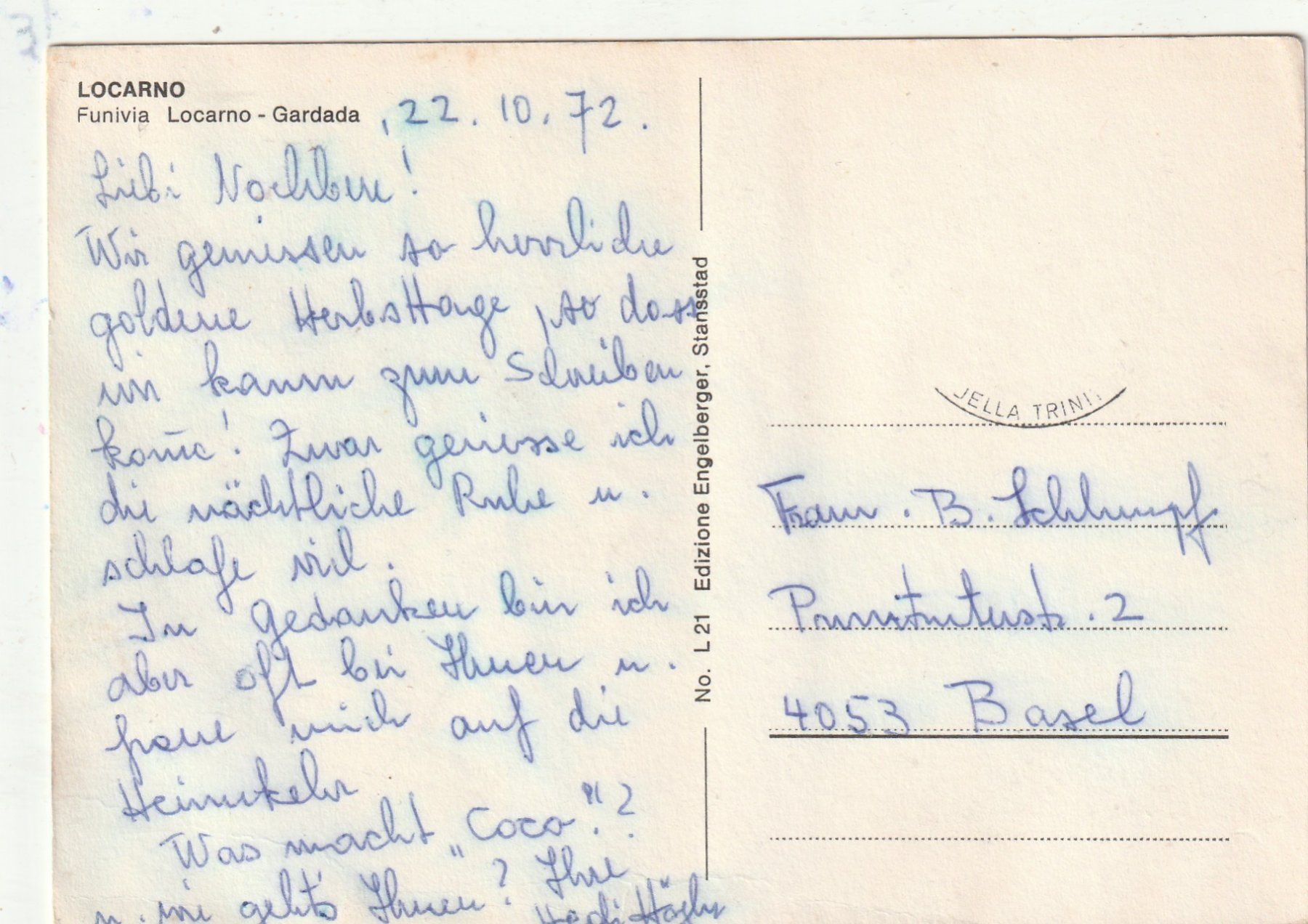 Cartoline postali: Locarno Luftseilbahn um 1972 – Usato da Lumbrein venduto da made02 1