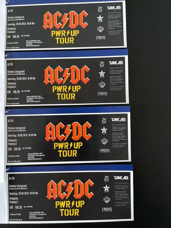 AC / DC-Tickets Zürich | Kaufen auf Ricardo