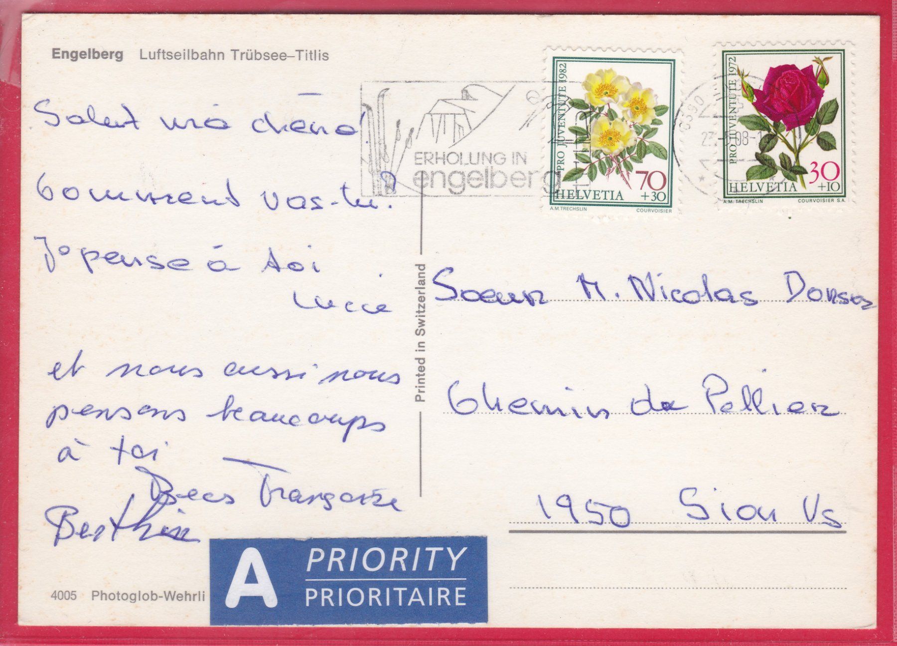 Cartoline postali: ENGELBERG, LUFTSEILBAHN TRÜBSEE - TITLIS, 23.5.2008 – Usato da Oberrieden venduto da Gebirgsstelze 1