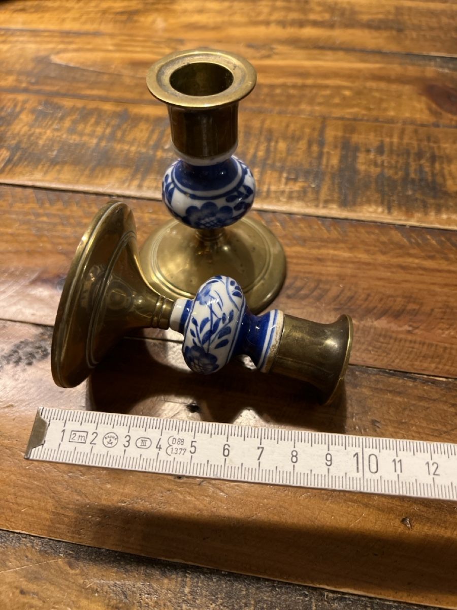 Kerzenständer: 2 Kerzenständer Messing, Keramik, Vintage – Gebraucht aus Bolligen von Solina12 3