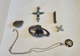 Konvolut alter Silberschmuck – 825–950 Silber 52 g 