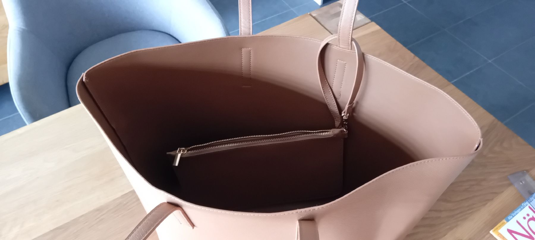Manor Borse da donna: Grosse PU Ledertasche Manor hellbraun Shopping Bag  – Nuovo (secondo la descrizione) da Burgdorf venduto da carodesign1 2