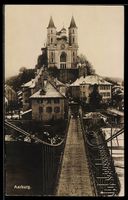 AK Aarburg, Hängebrücke und Kirche auf dem Felsen